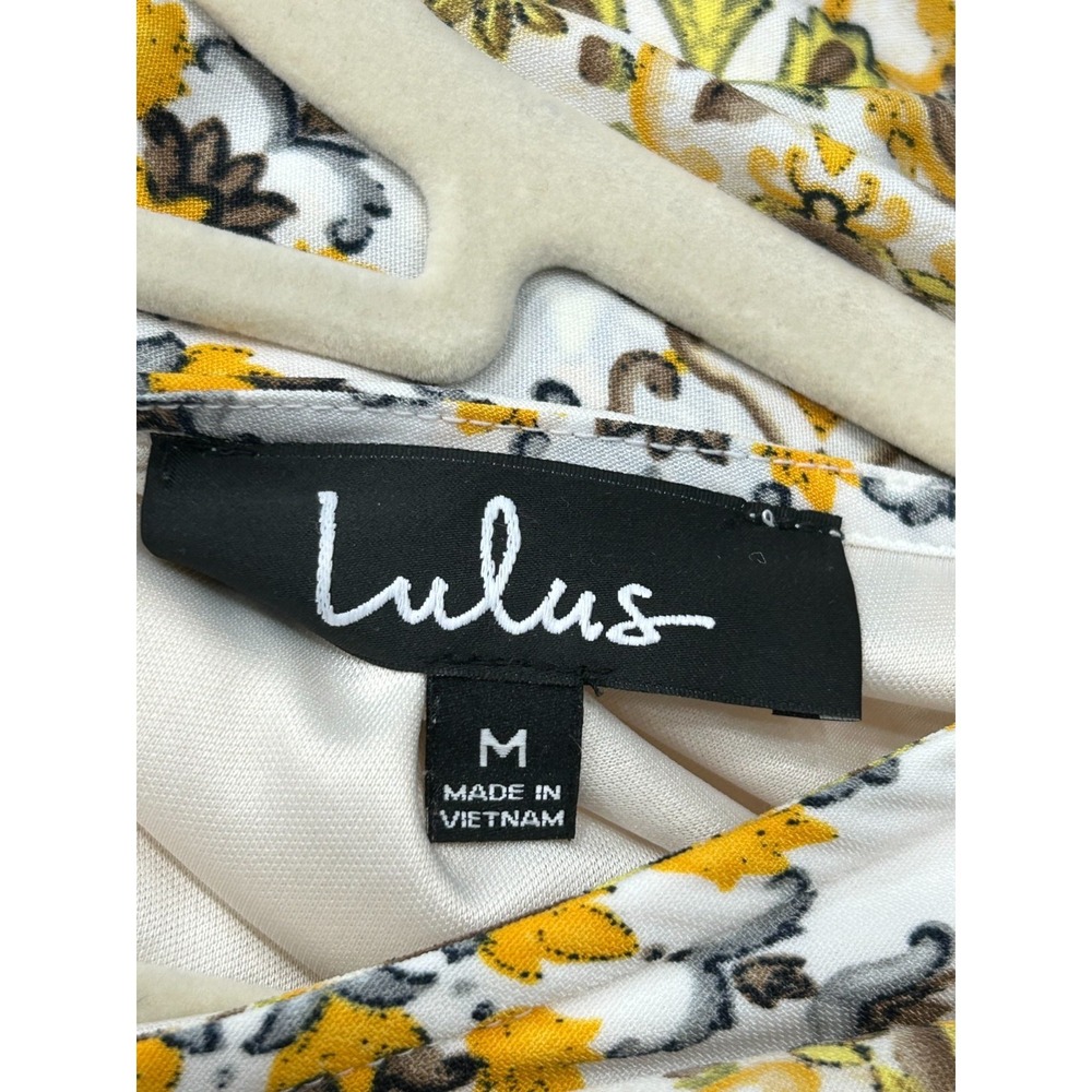 Lulus Dandy Lion Yellow Print Shift Dress Womens Medium Summer Business Casual - Picture 5 of 8